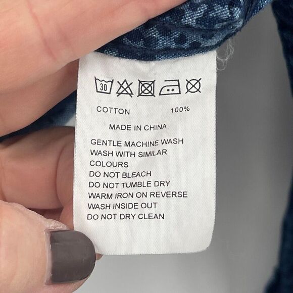 DEUS EX MACHINA Blue Star Camouflage Western Denim Snap Up Shirt Large - Picture 4 of 8